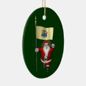 Weihnachtsmann mit dem Ende von New Jersey Keramik Ornament (Rechts)