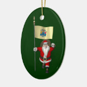Weihnachtsmann mit dem Ende von New Jersey Keramik Ornament (Links)