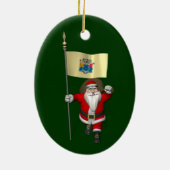 Weihnachtsmann mit dem Ende von New Jersey Keramik Ornament (Hinten)