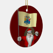 Weihnachtsmann mit dem Ende von New Jersey Keramikornament (Rechts)