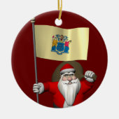 Weihnachtsmann mit dem Ende von New Jersey Keramikornament (Vorne)