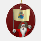 Weihnachtsmann mit dem Ende von New Jersey Keramikornament (Links)