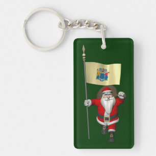Weihnachtsmann mit dem Ende von New Jersey Schlüsselanhänger