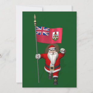 Weihnachtsmann mit dem Hoheitszeichen von Bermuda Feiertagskarte