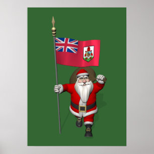 Weihnachtsmann mit dem Hoheitszeichen von Bermuda Poster