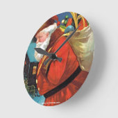 WEIHNACHTSMANN MIT DEM SACK VOLL VON DEN RUNDE WANDUHR (Winkel)