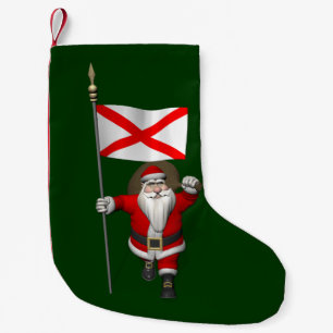 Weihnachtsmann mit dem Wappen von Alabama Kleiner Weihnachtsstrumpf