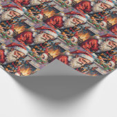 Weihnachtsmann mit Dobermann Weihnachtskunst Geschenkpapier (Ecke)
