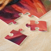 Weihnachtsmann mit Dobermann Weihnachtskunst Puzzle (Seite)