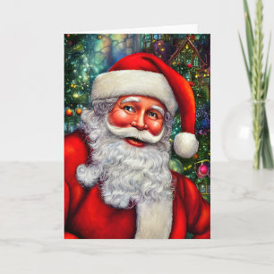 Weihnachtsmann mit einem Funkeln in seinem Auge Bl Karte