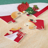 Weihnachtsmann mit einem Geschenk Puzzle (Seite)