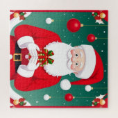 Weihnachtsmann mit einem Geschenk Puzzle (Horizontal)