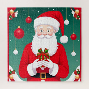 Weihnachtsmann mit einem Geschenk Puzzle