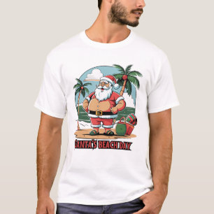 Weihnachtsmann mit einer Wendung – Strandtag T-Shirt