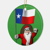 Weihnachtsmann mit einstündiger Flagge Keramik Ornament (Links)