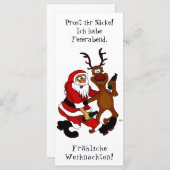 Weihnachtsmann mit Elch - Frohe Weihnachten (Vorne/Hinten)