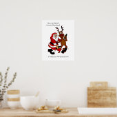 Weihnachtsmann mit Elch - Frohe Weihnachten Poster (Küche)