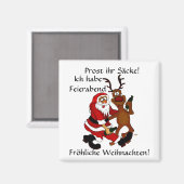 Weihnachtsmann mit Elch Magnet (Vorderseite/Rückseite)