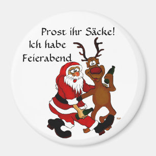 Weihnachtsmann mit Elch Magnet