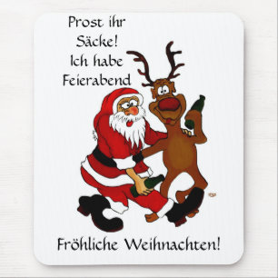 Weihnachtsmann mit Elch Mousepad