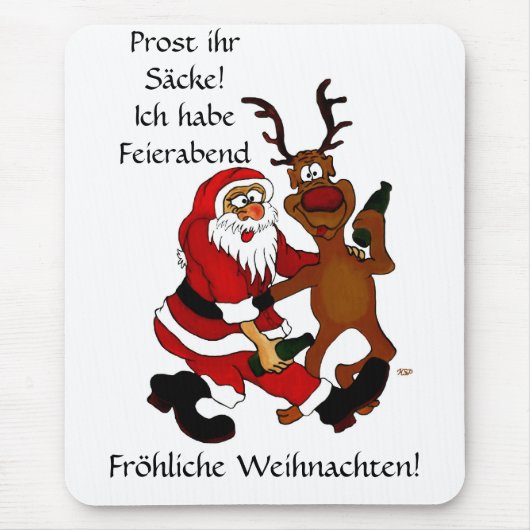 Weihnachtsmann mit Elch Mousepad (Vorne)