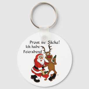 Weihnachtsmann mit Elch Schlüsselanhänger
