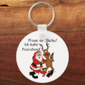 Weihnachtsmann mit Elch Schlüsselanhänger (Vorderseite)