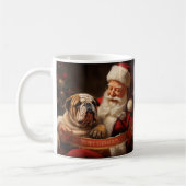Weihnachtsmann mit englischem Bulldog Kaffeetasse (Links)