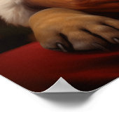 Weihnachtsmann mit englischem Bulldog Poster (Ecke)