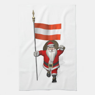 Weihnachtsmann mit Ensign von Österreich Handtuch