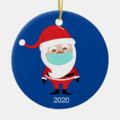 Weihnachtsmann mit Facemask 2020 Weihnachten Keramik Ornament (Vorne)