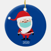 Weihnachtsmann mit Facemask 2020 Weihnachten Keramik Ornament (Hinten)