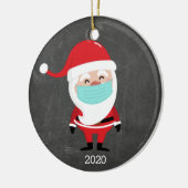 Weihnachtsmann mit Facemask 2020 Weihnachten Keramik Ornament (Links)