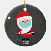 Weihnachtsmann mit Facemask 2020 Weihnachten Keramik Ornament (Hinten)