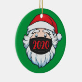 Weihnachtsmann mit Facemask 2020 Weihnachten Keramik Ornament (Rechts)