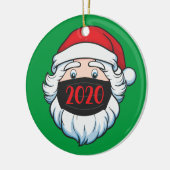 Weihnachtsmann mit Facemask 2020 Weihnachten Keramik Ornament (Links)