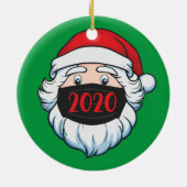 Weihnachtsmann mit Facemask 2020 Weihnachten Keramik Ornament (Hinten)