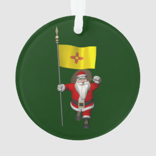 Weihnachtsmann mit Fahne des New Mexiko Ornament