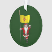Weihnachtsmann mit Fahne des New Mexiko Ornament (Vorderseite)