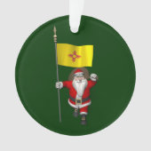 Weihnachtsmann mit Fahne des New Mexiko Ornament (Vorderseite)