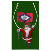 Weihnachtsmann mit Fahne von Arkansas Kleine Geschenktüte (Rückseite)