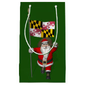 Weihnachtsmann mit Fahne von Maryland Kleine Geschenktüte (Vorderseite)