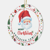 Weihnachtsmann mit festem Muster Frohe Weihnachten Keramik Ornament (Links)