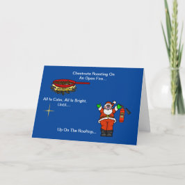 Weihnachtsmann mit Feuerlöscher Weihnachtskarte Karte