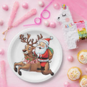 Weihnachtsmann mit Friedensgeschenken Pappteller (Party)