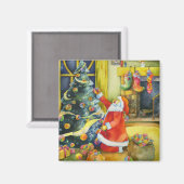 Weihnachtsmann mit Garnballen: Weihnachtsmagnet Magnet (Vorderseite/Rückseite)