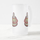 Weihnachtsmann mit Geburtstagskuchen Mattglas Bierglas (VorderseiteRechts)