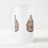 Weihnachtsmann mit Geburtstagskuchen Mattglas Bierglas (Vorderseite Links)