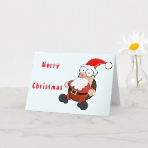 Weihnachtsmann mit Geschenk für Weihnachtskarten Karte