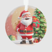 Weihnachtsmann mit Geschenk Ornament (Rückseite)